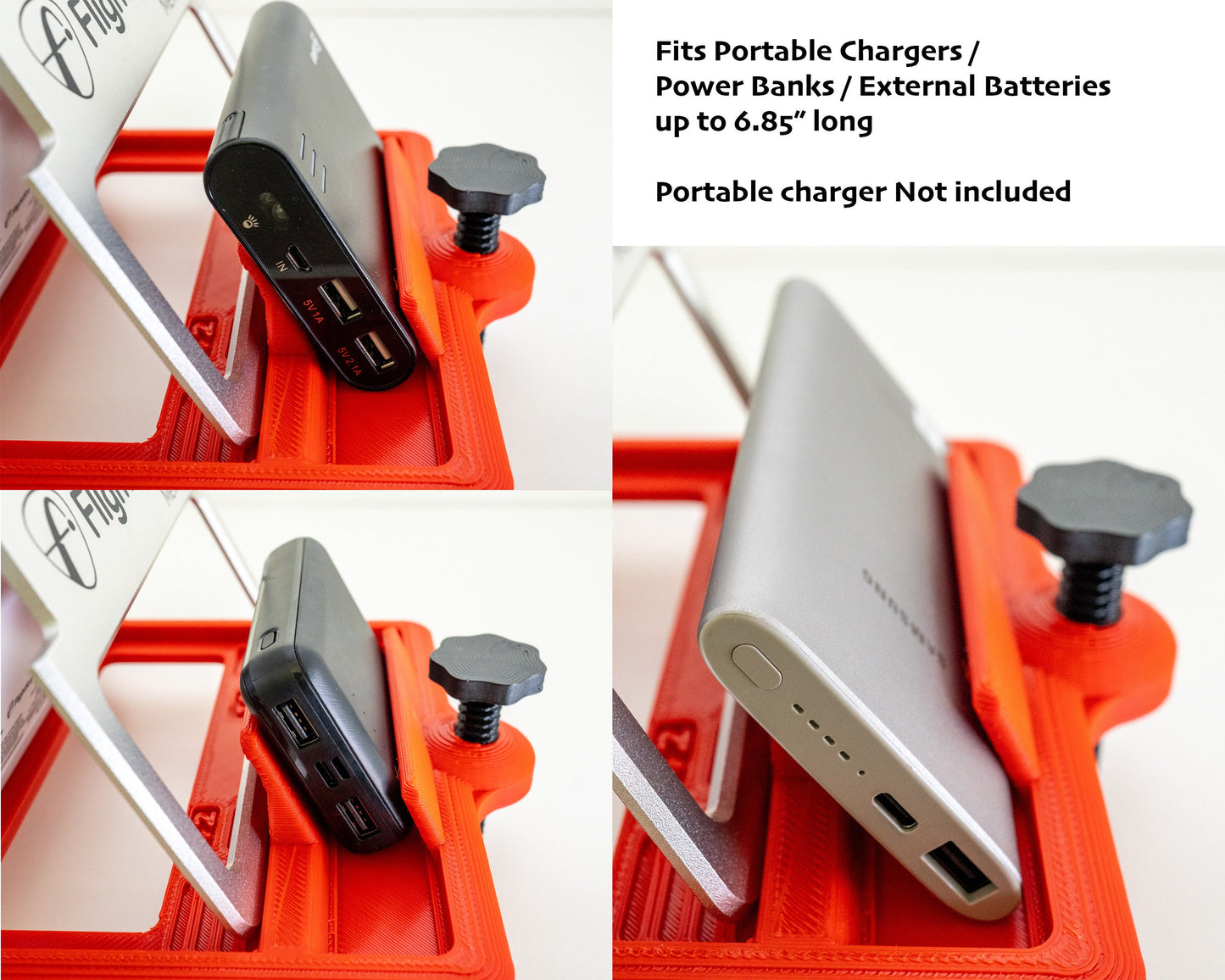 Adjustable Alignment & Leveling Dock Stand for Flightscope Mevo Plus (Mevo+) w/portable battery charger tray
