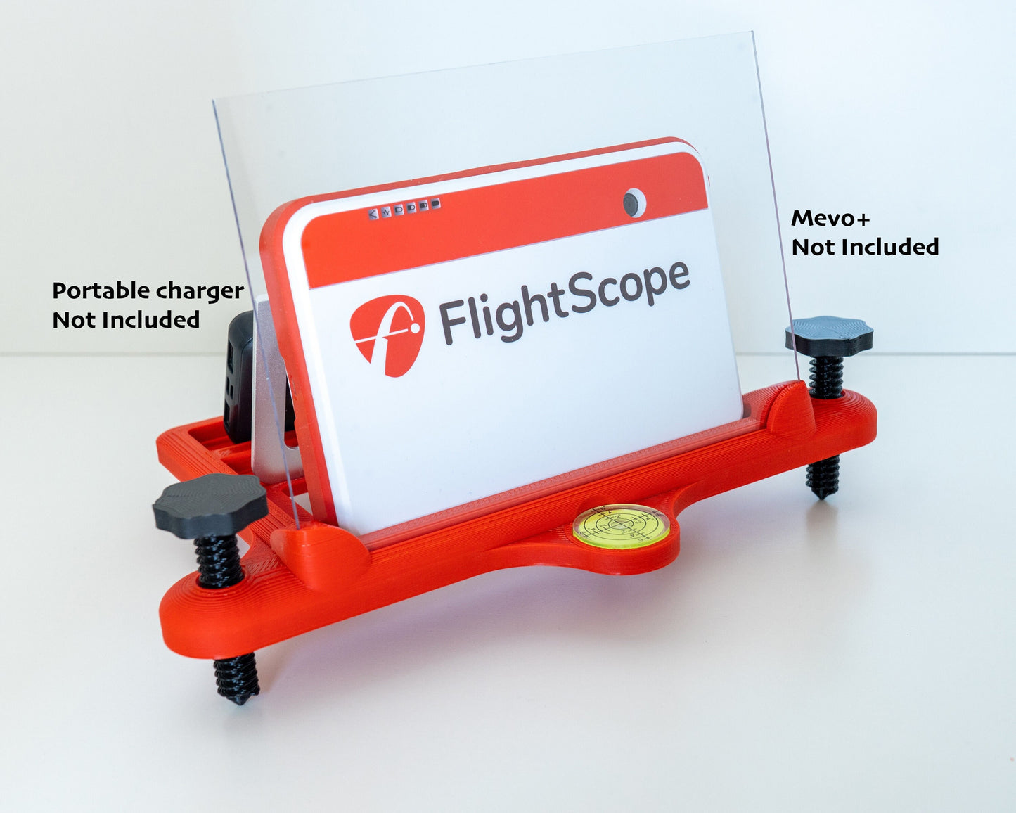 Adjustable Alignment & Leveling Dock Stand for Flightscope Mevo Plus (Mevo+) w/portable battery charger tray