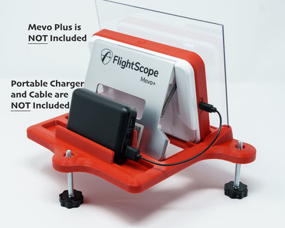 Adjustable Alignment & Leveling Dock Stand for Flightscope Mevo Plus (Mevo+) 2023, 2024, 2025, and Limited Edition w/portable battery charger tray