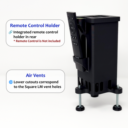 Adjustable Leveling Protective Case for Square Golf Launch Monitor with Polycarbonate Shield and Remote Control Holder