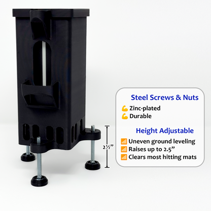 Adjustable Leveling Protective Case for Square Golf Launch Monitor with Polycarbonate Shield and Remote Control Holder