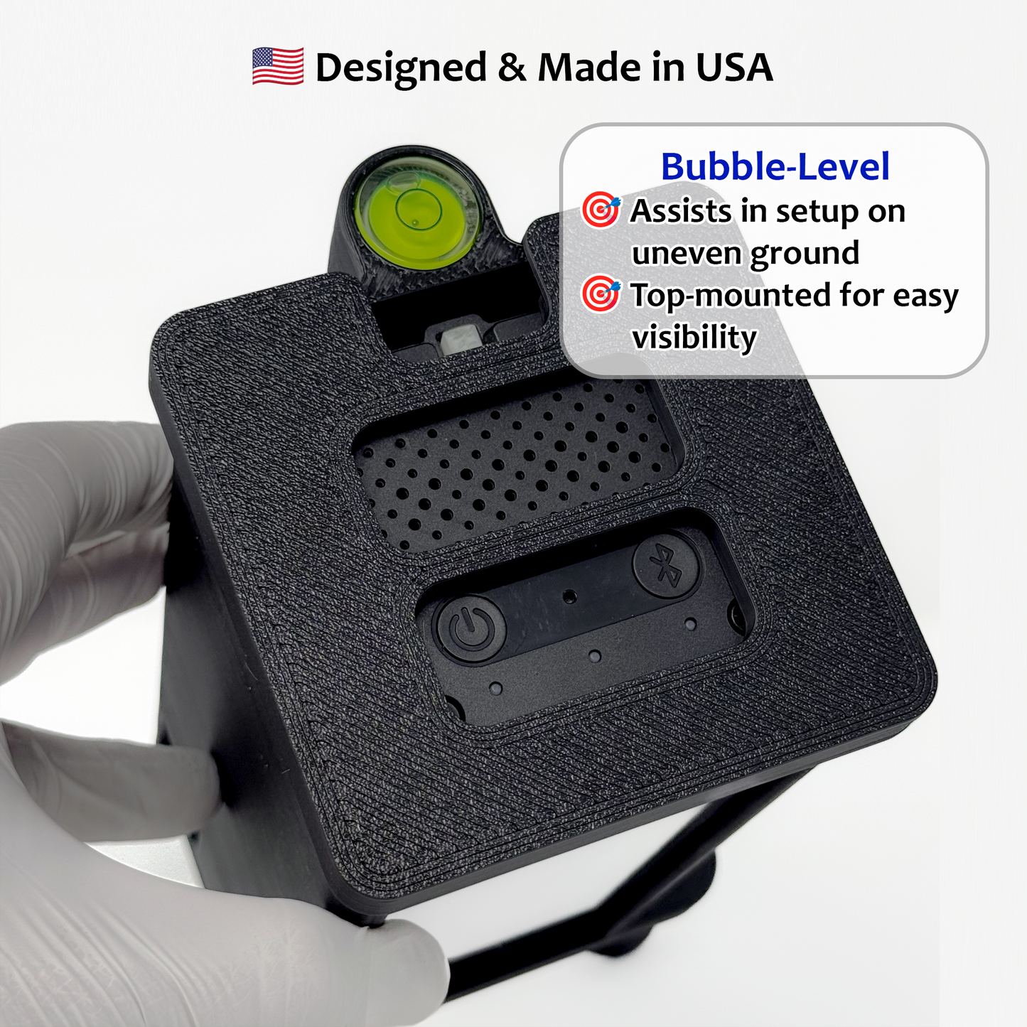 Adjustable Leveling Protective Case for Square Golf Launch Monitor with Polycarbonate Shield and Remote Control Holder