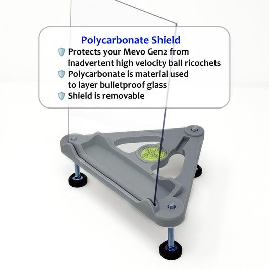 Adjustable Alignment & Leveling Stand with Polycarbonate Shield for FlightScope Mevo Gen2 / Gen 2