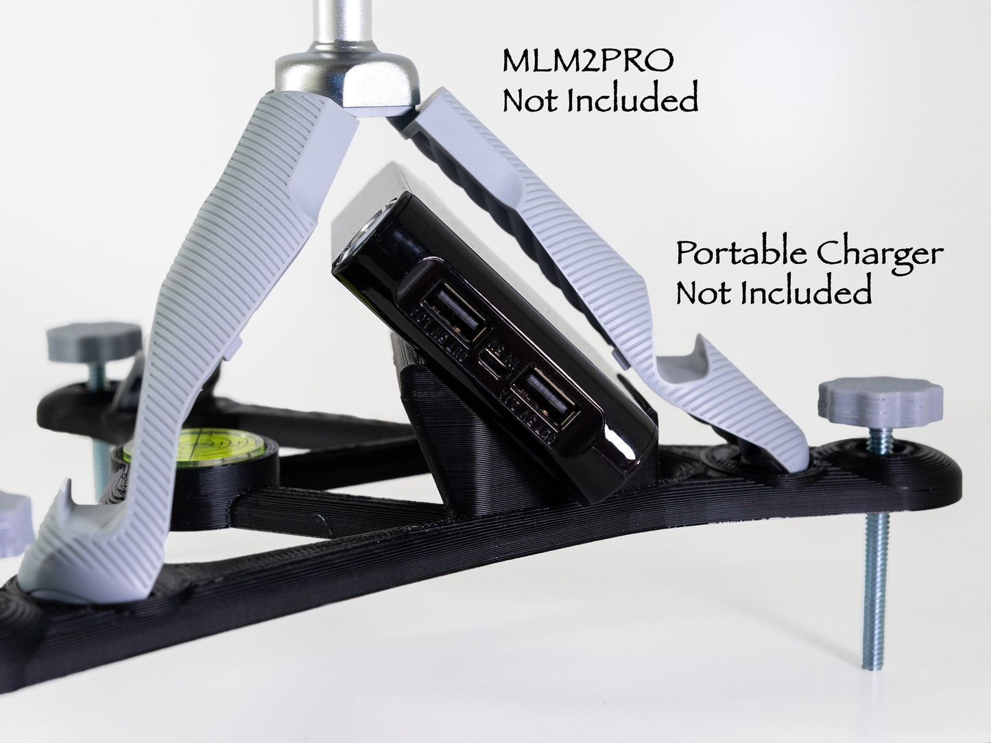 Adjustable Leveling Stand for Rapsodo MLM2PRO - Alignment Aid w/portable battery charger tray