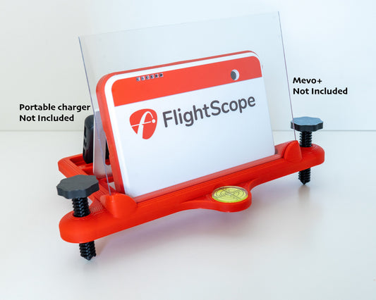 Adjustable Alignment & Leveling Dock Stand for Flightscope Mevo Plus (Mevo+) w/portable battery charger tray
