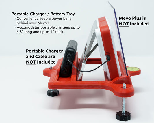 Adjustable Alignment & Leveling Dock Stand for Flightscope Mevo Plus (Mevo+) 2023, 2024, 2025, and Limited Edition w/portable battery charger tray