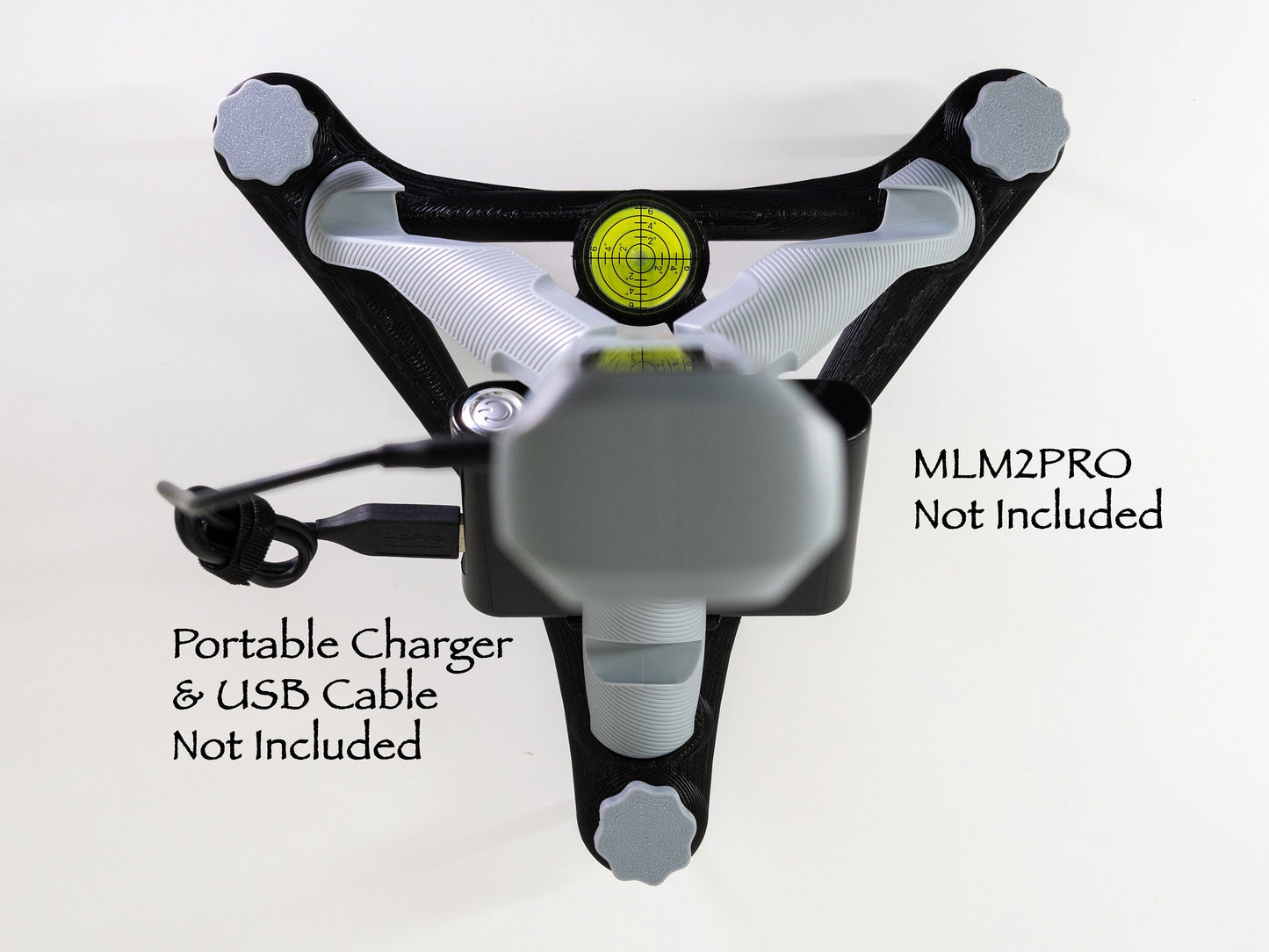 Adjustable Leveling Stand for Rapsodo MLM2PRO - Alignment Aid w/portable battery charger tray