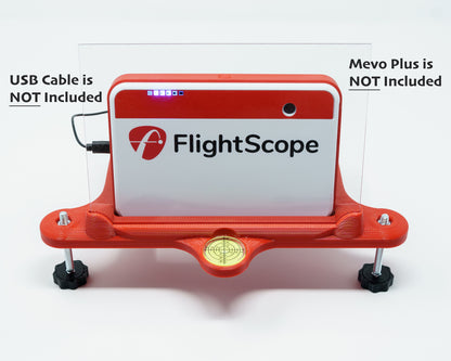 Adjustable Alignment & Leveling Dock Stand for Flightscope Mevo Plus (Mevo+) 2023, 2024, 2025, and Limited Edition w/portable battery charger tray