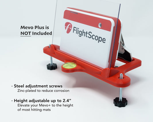 Adjustable Alignment & Leveling Dock Stand for Flightscope Mevo Plus (Mevo+) 2023, 2024, 2025, and Limited Edition w/Ball-Ricochet Protection