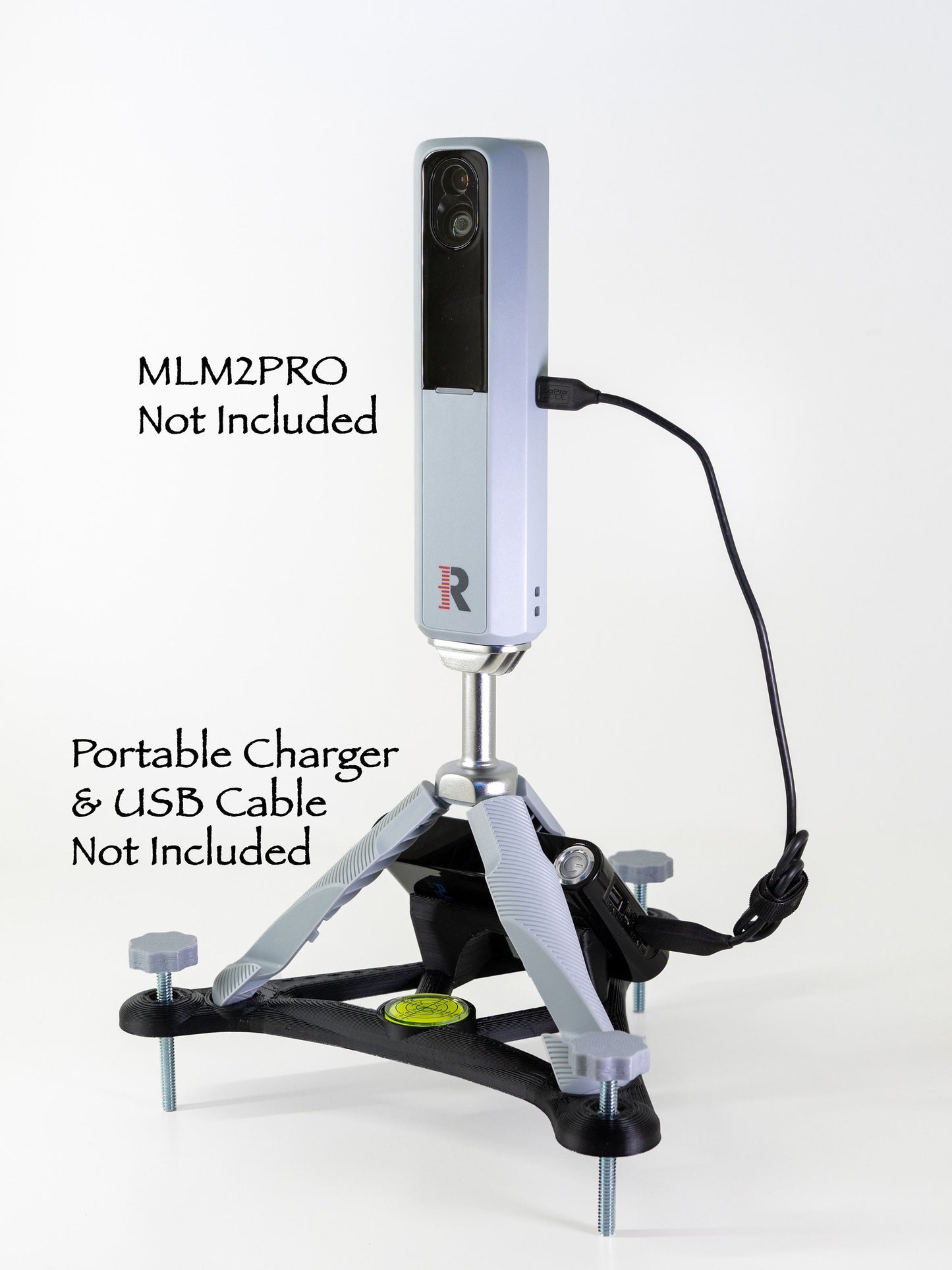 Adjustable Leveling Stand for Rapsodo MLM2PRO - Alignment Aid w/portable battery charger tray