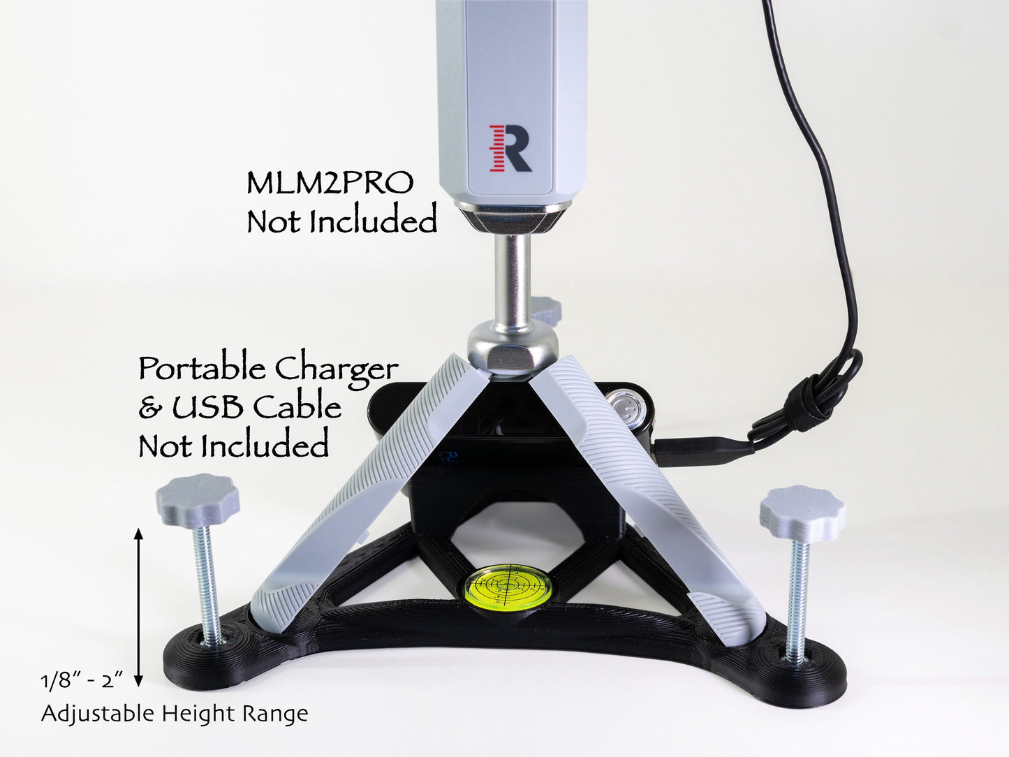 Adjustable Leveling Stand for Rapsodo MLM2PRO - Alignment Aid w/portable battery charger tray