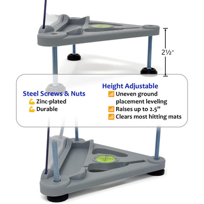 Adjustable Alignment & Leveling Stand with Polycarbonate Shield for FlightScope Mevo Gen2 / Gen 2