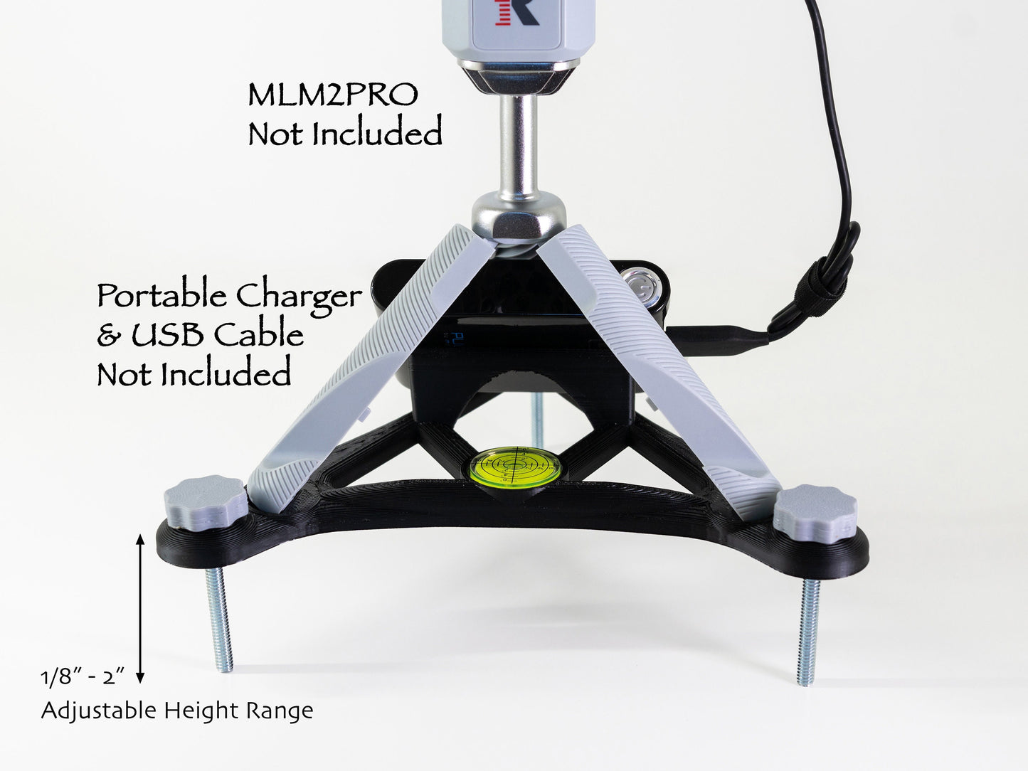 Adjustable Leveling Stand for Rapsodo MLM2PRO - Alignment Aid w/portable battery charger tray