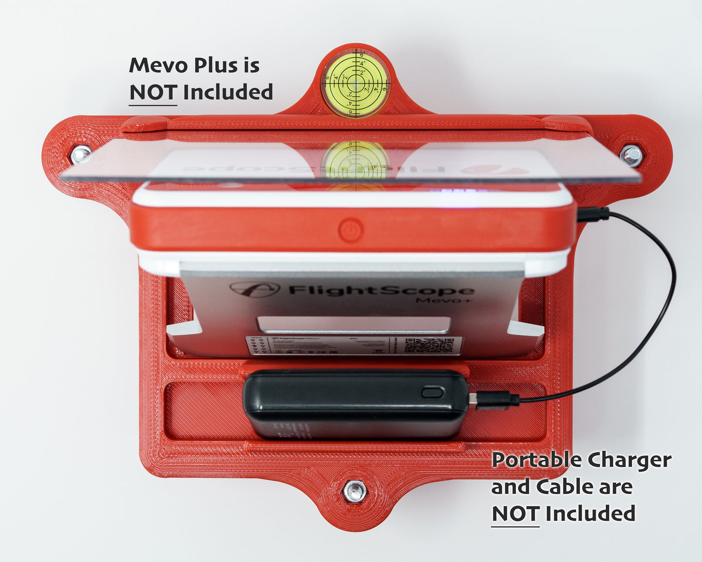 Adjustable Alignment & Leveling Dock Stand for Flightscope Mevo Plus (Mevo+) 2023, 2024, 2025, and Limited Edition w/portable battery charger tray