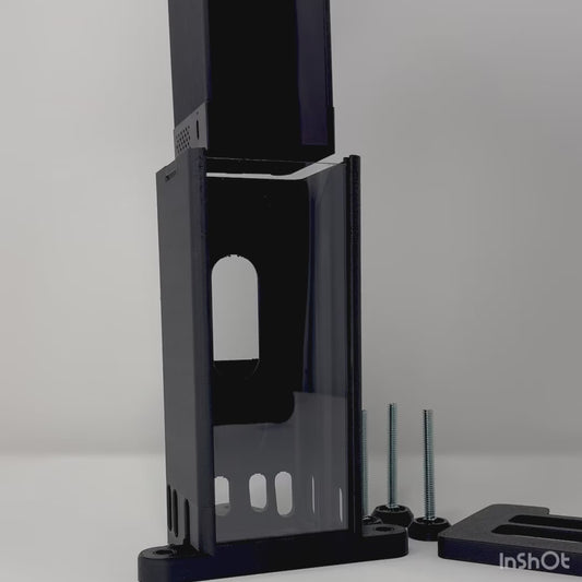 Adjustable Leveling Protective Case for Square Golf Launch Monitor with Polycarbonate Shield and Remote Control Holder